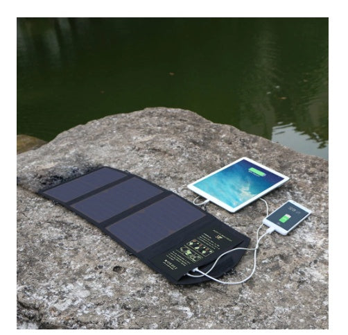 Kompatibel mit Apple, ALLPOWERS 5V21W Tragbares Handy-Ladegerät Solar Powerbank Dual-USB-Ausgang Handy-Ladegerät für iPhone Samsung Smartphone