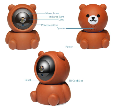 Bear Camera1080P Wifi IP-Kamera Auto-Tracking IR Nachtsicht Überwachungskamera für Zuhause