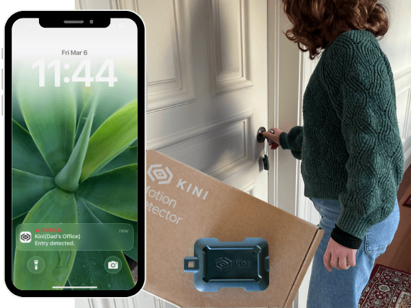 Kini SafeAlert – Manipulationserkennungsgerät mit Echtzeit-SMS, E-Mail und Push-Benachrichtigungen via Wi-Fi