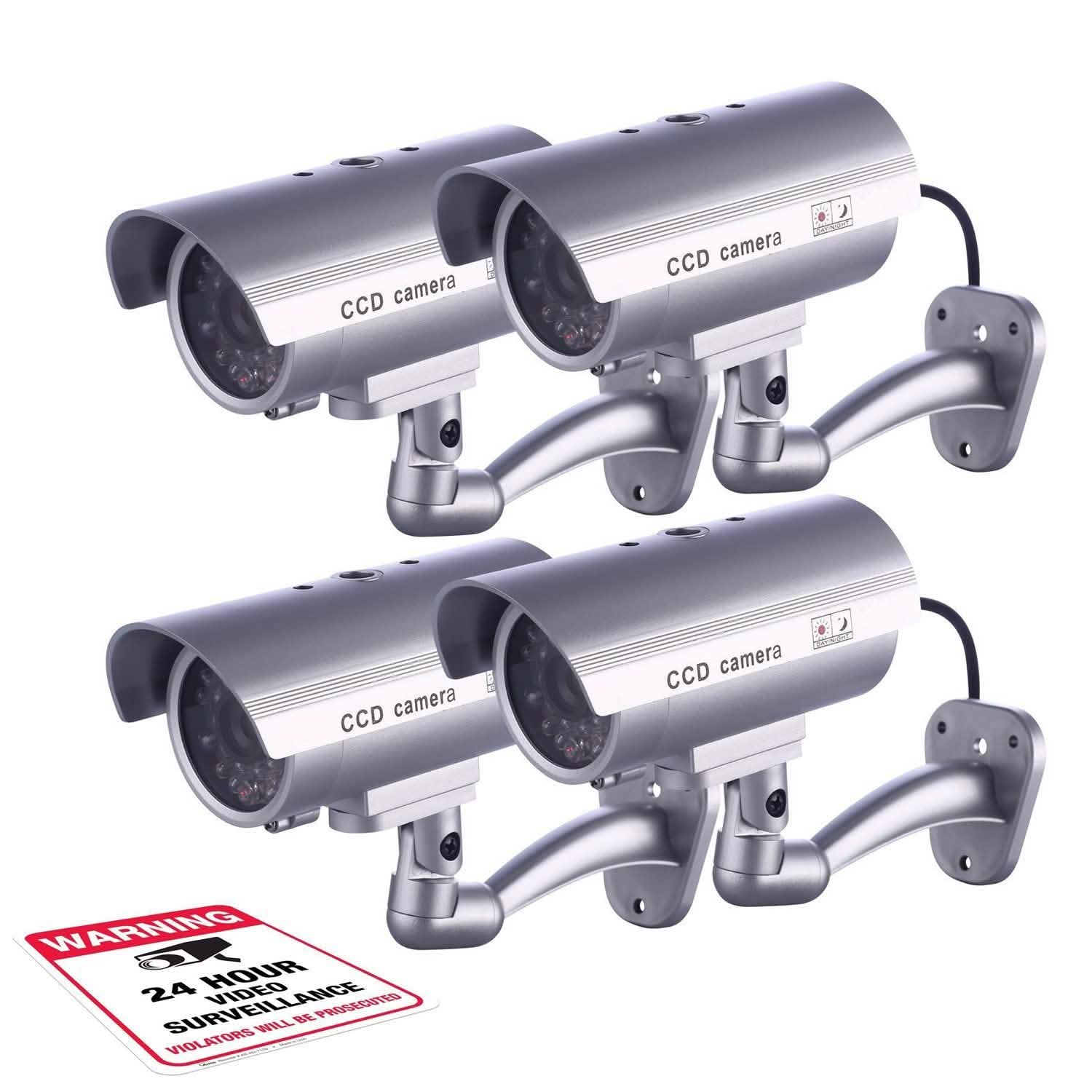 4 Pack: Fitnate Fake Security Camera CCTV Surveillance System
