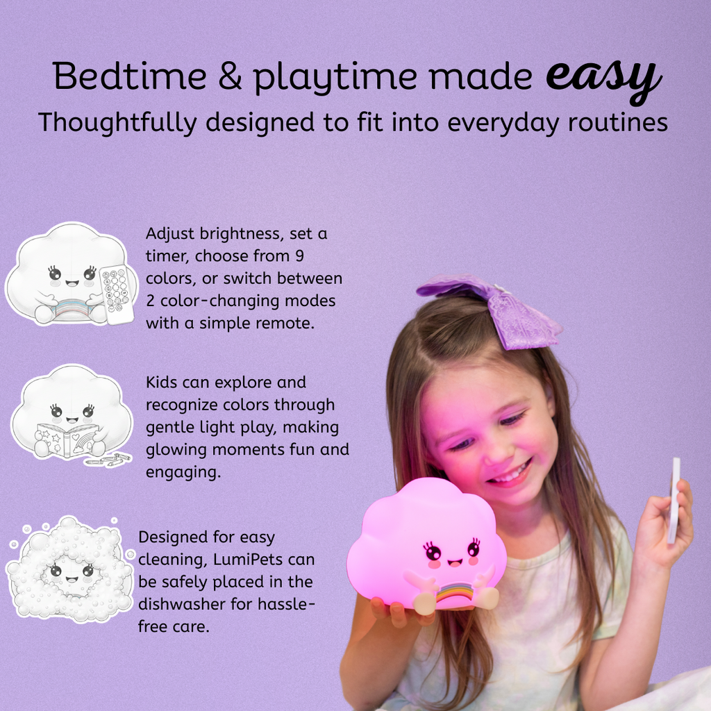 LumiPets® Kawaii Wolke – Touch-Nachtlicht für das Kinderzimmer