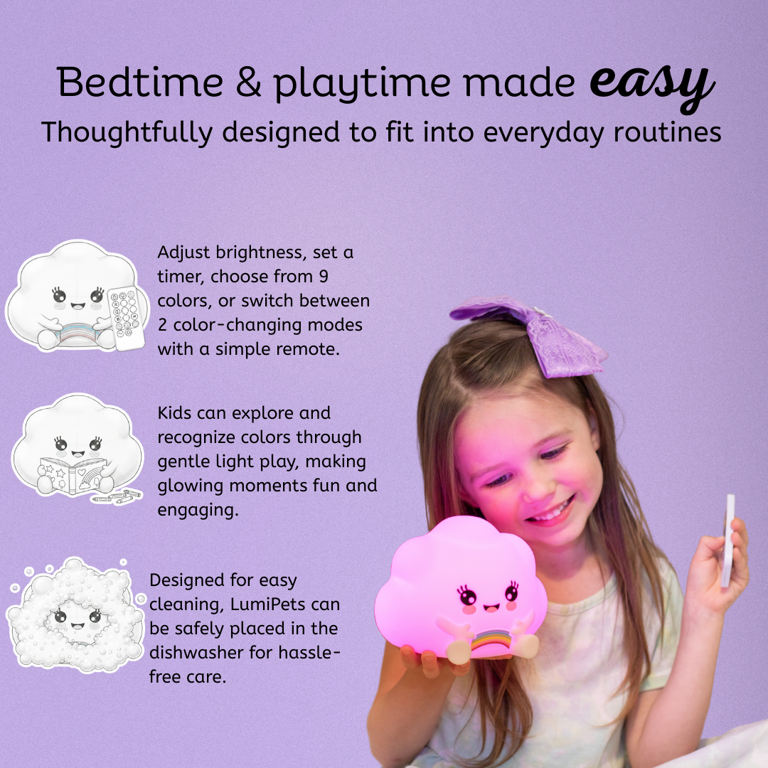 LumiPets® Kawaii Wolke – Touch-Nachtlicht für das Kinderzimmer