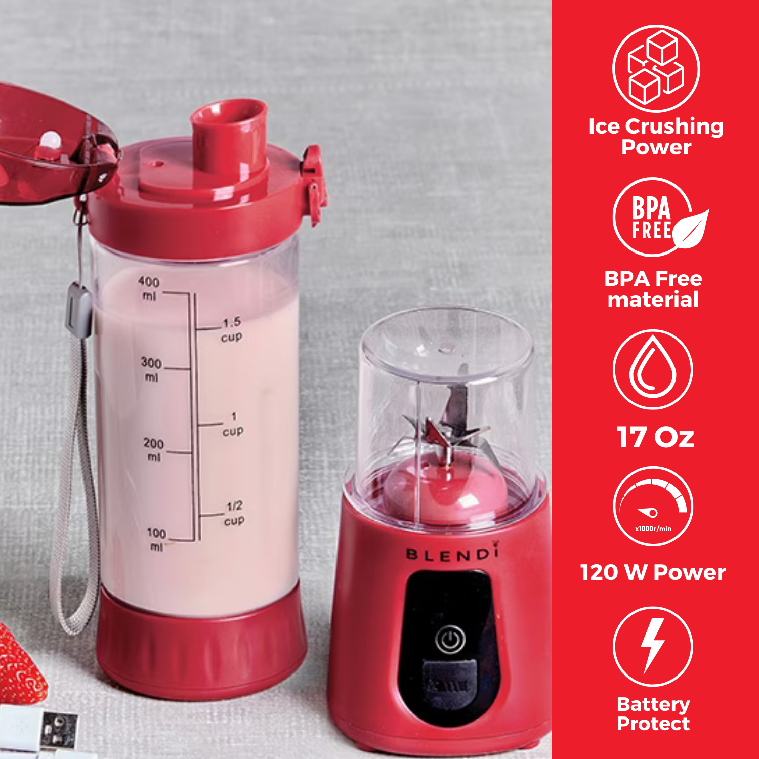 Pro+ Tragbarer Eis-Crusher Mixer (500ml)