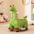 6V Kinder-Dinosaurier-Aufsitzfahrzeug mit Fußpedal, gepolstertem Sitz und Musik – Grün