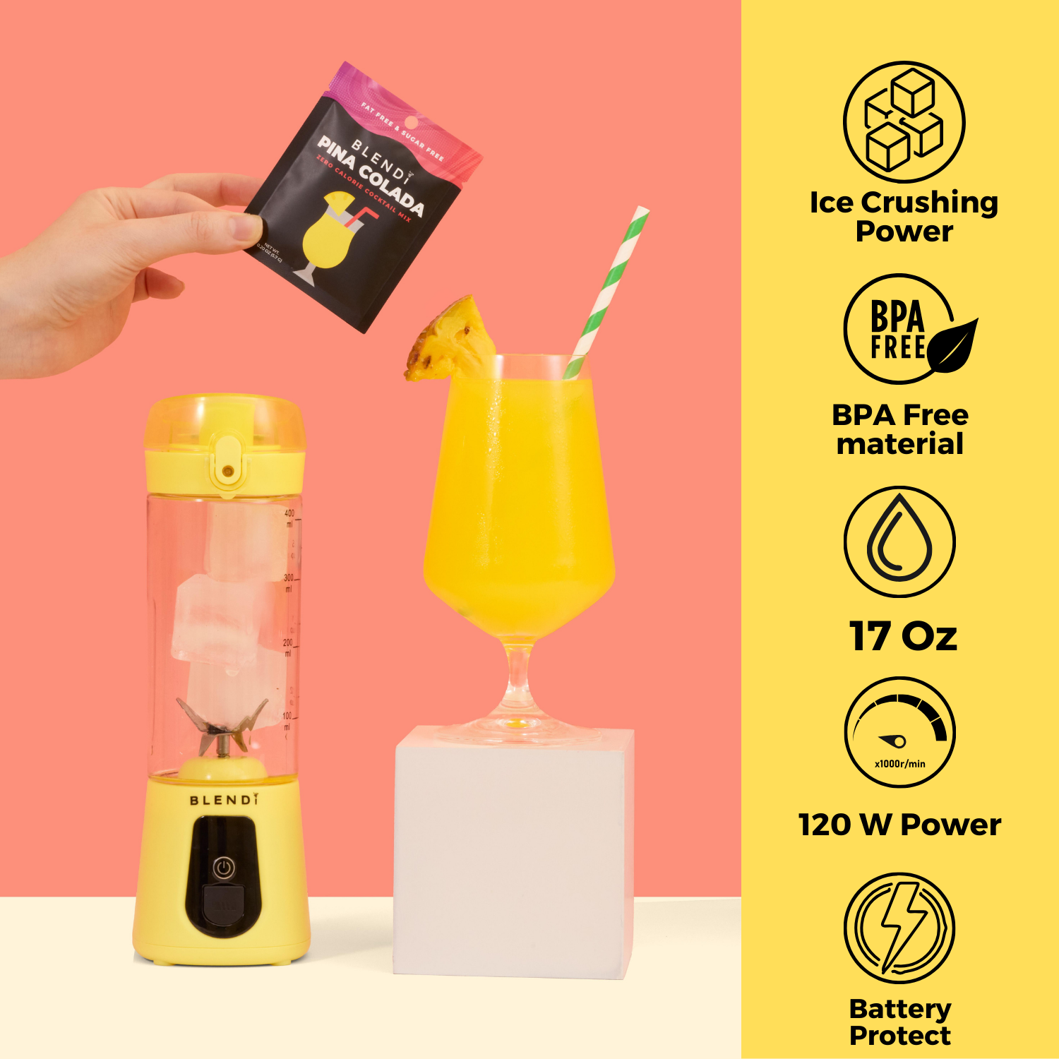 Pro+ Tragbarer Eis-Crusher Mixer (500ml)