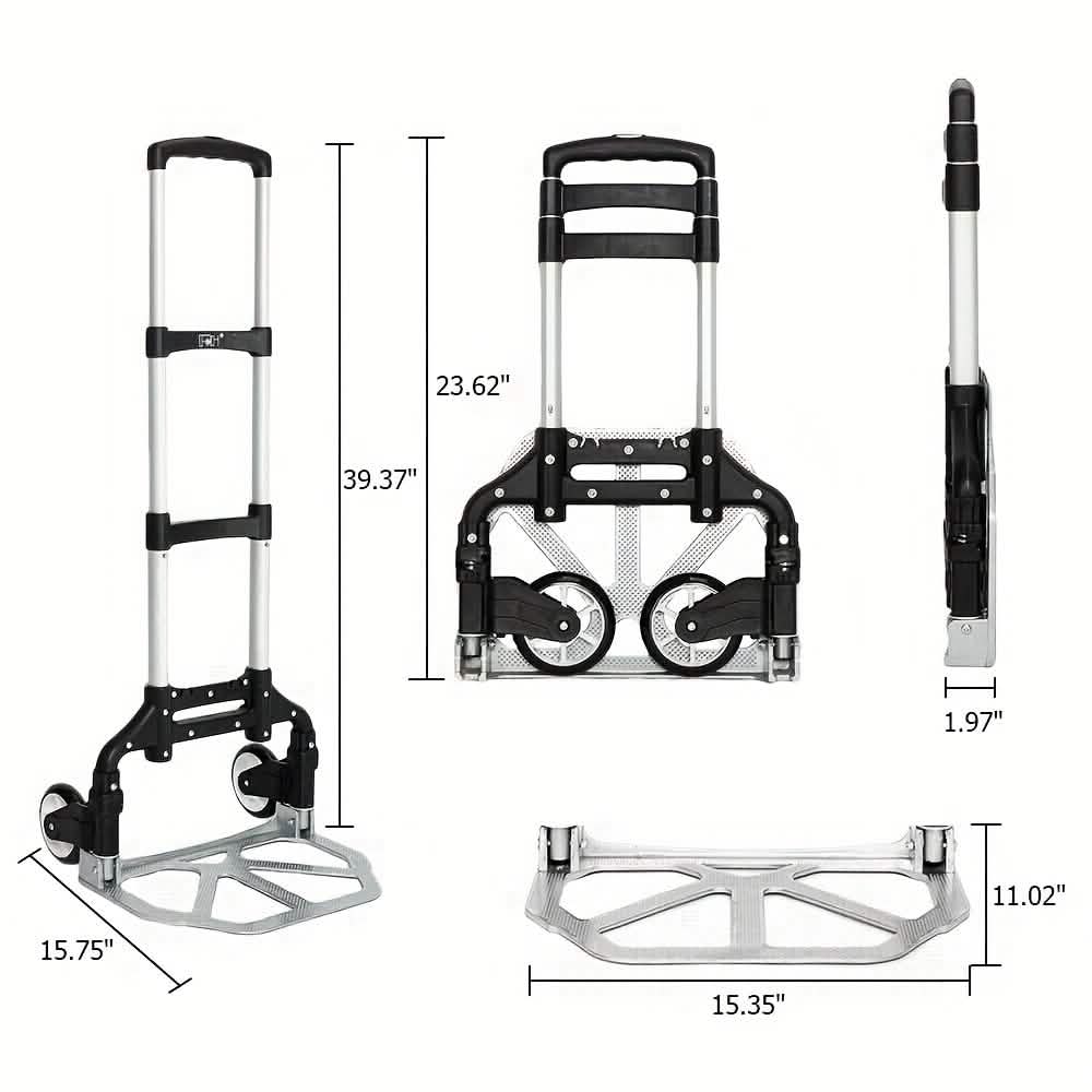 Faltbarer Aluminium-Handwagen & Dolly – 75 kg Tragkraft | Leicht & tragbar