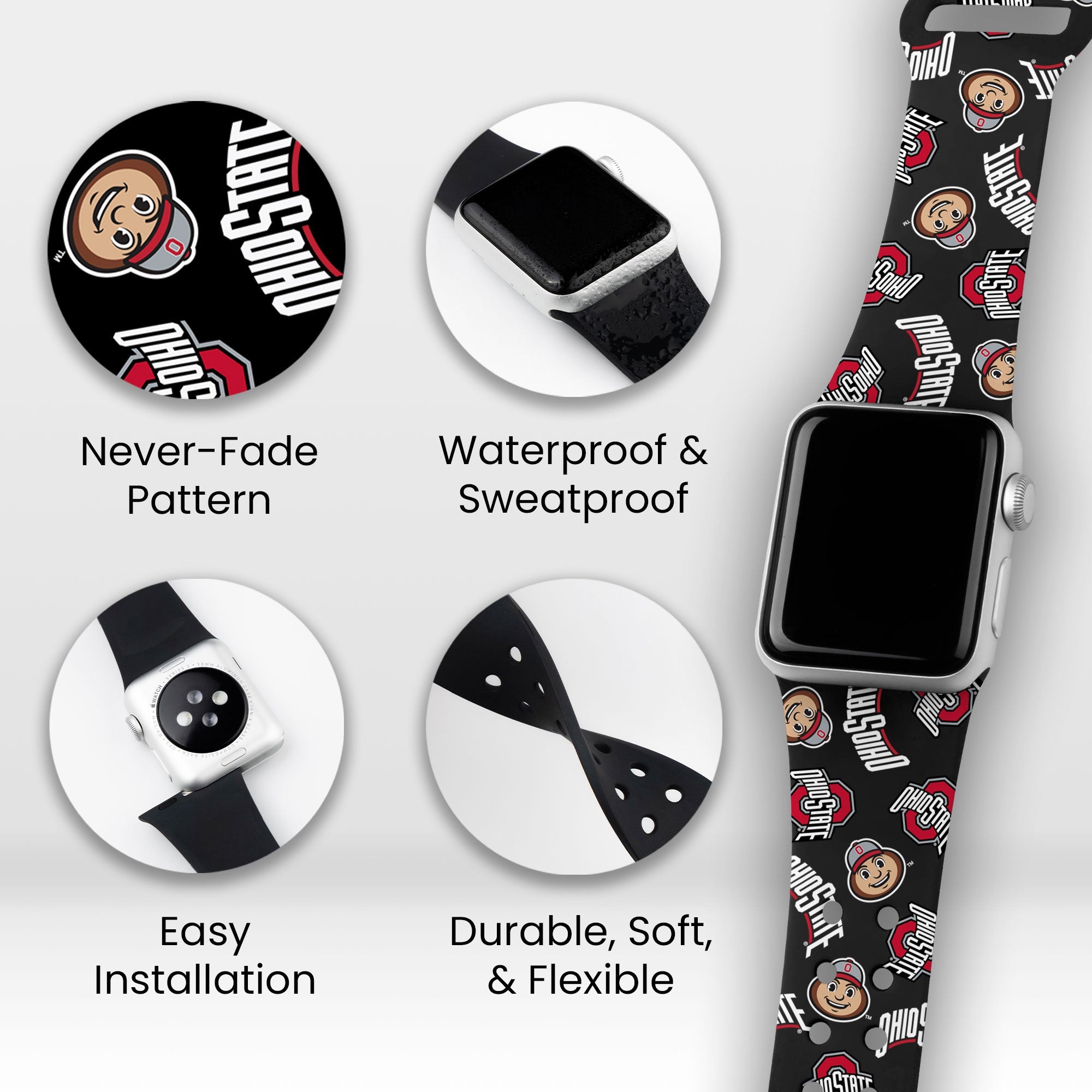 Ohio State Buckeyes HD Apple Watch-Armband