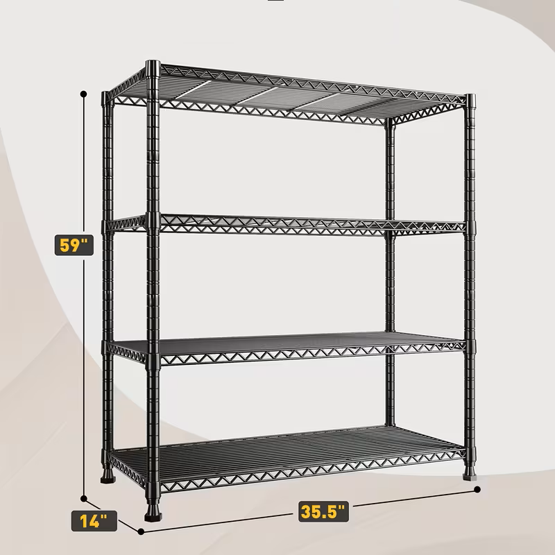 3/4/5/6/7/8 Tier Storage Shelves-Adjustable Wire Shelving Rack-Multi Sizes