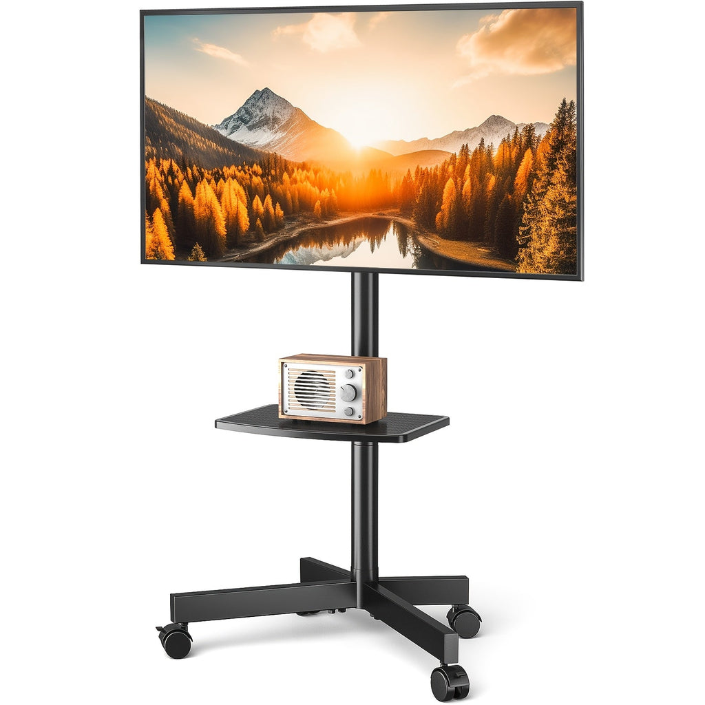 Mobiles TV-Wagenstativ 23-60 Zoll Rollender TV-Ständer mit Ablage VESA 400x400 88lbs