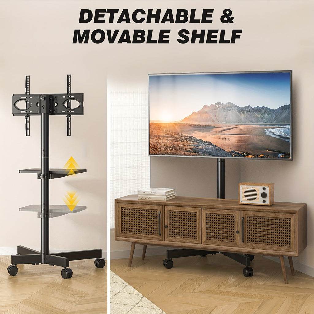 Mobiles TV-Wagenstativ 23-60 Zoll Rollender TV-Ständer mit Ablage VESA 400x400 88lbs