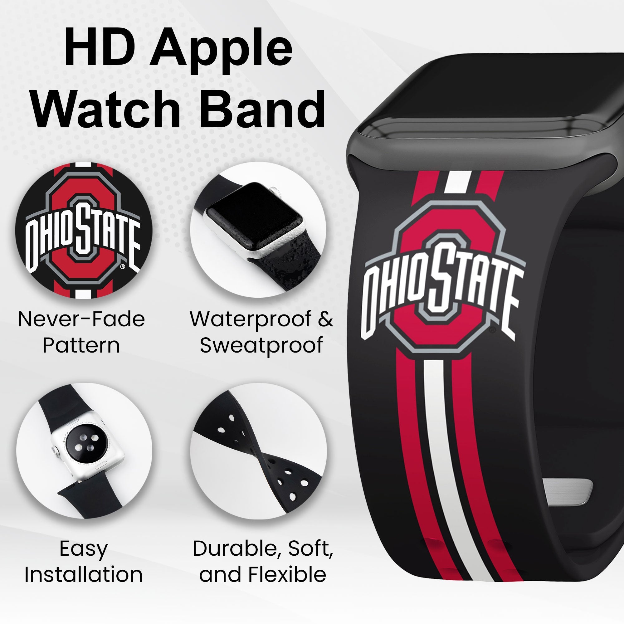 Ohio State Buckeyes HD Apple Watch-Armband