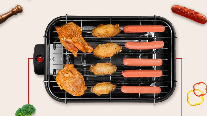 Fabrik direkt für Haushaltsgrill quadratisch, rauchfreier Elektrobackofen, Kohlenstoffstahlplatte, Knopf-Temperaturregelung, koreanische elektrische Backblech-Anpassung