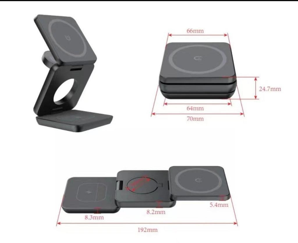 Faltbares 3-in-1-Magnet-Wireless-Ladegerät