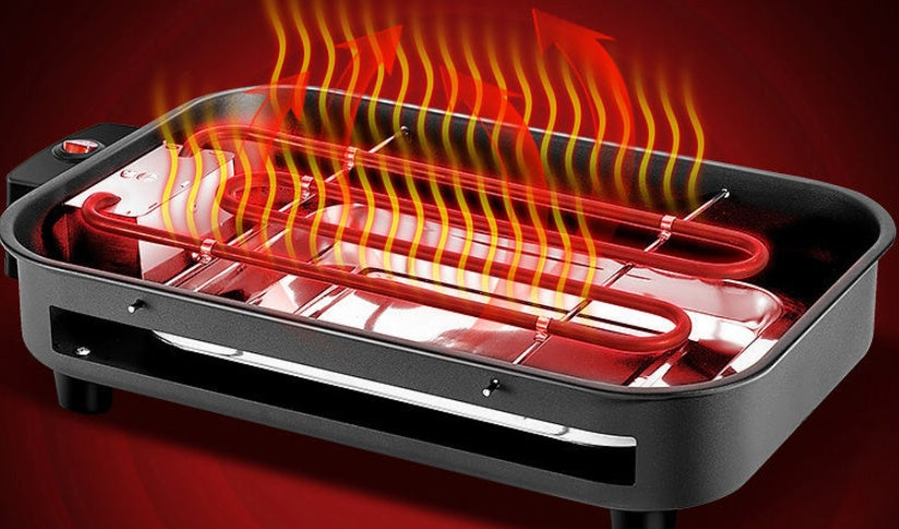 Fabrik direkt für Haushaltsgrill quadratisch, rauchfreier Elektrobackofen, Kohlenstoffstahlplatte, Knopf-Temperaturregelung, koreanische elektrische Backblech-Anpassung