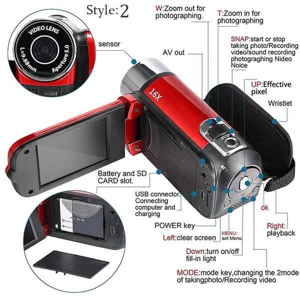 Digitaler Videokamera Camcorder Full HD