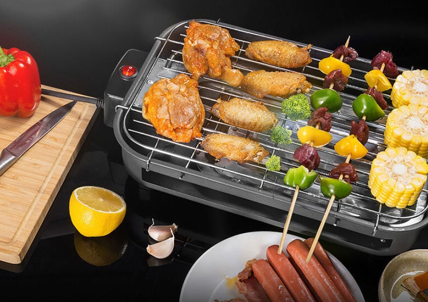 Fabrik direkt für Haushaltsgrill quadratisch, rauchfreier Elektrobackofen, Kohlenstoffstahlplatte, Knopf-Temperaturregelung, koreanische elektrische Backblech-Anpassung