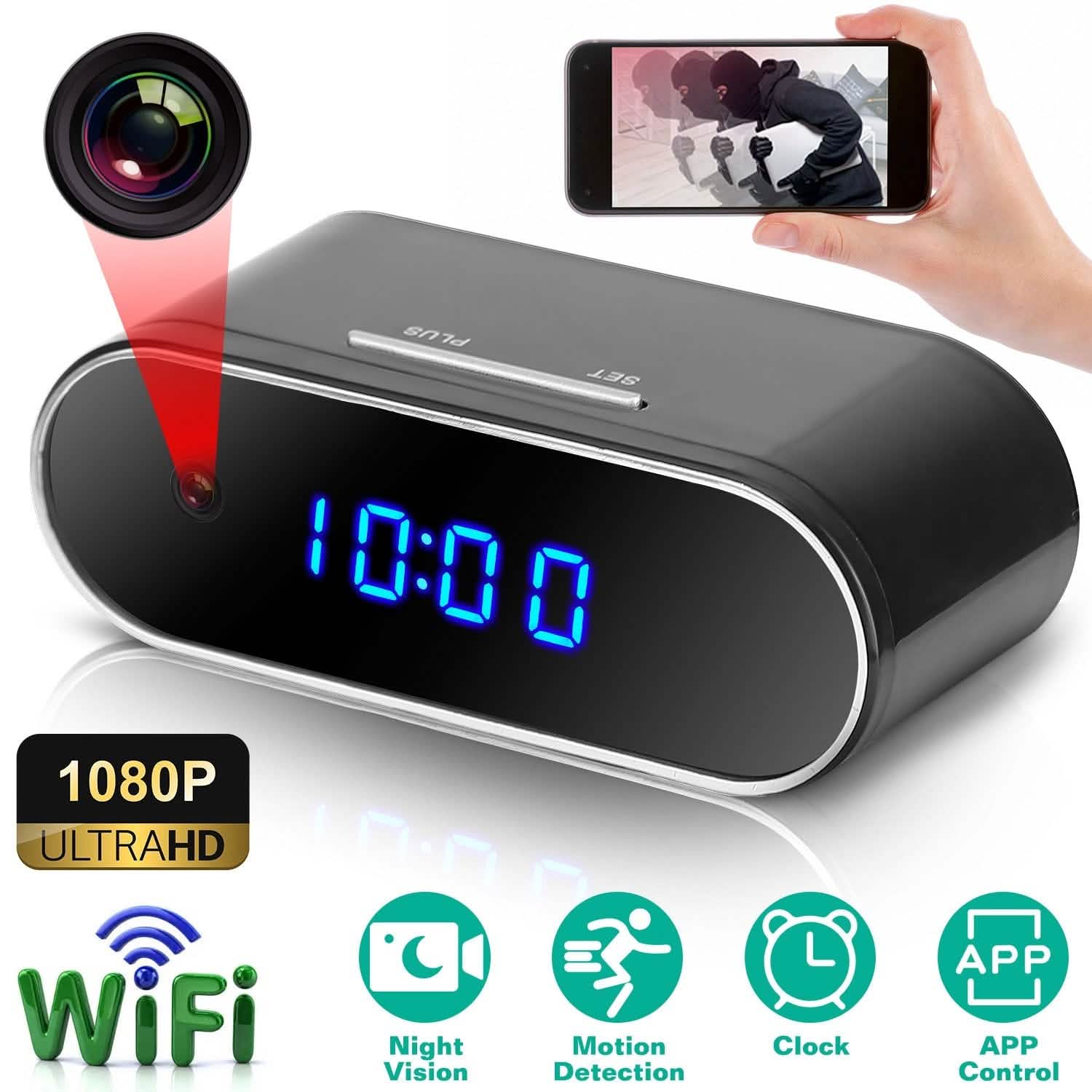 HD 1080P WLAN Wecker Kamera