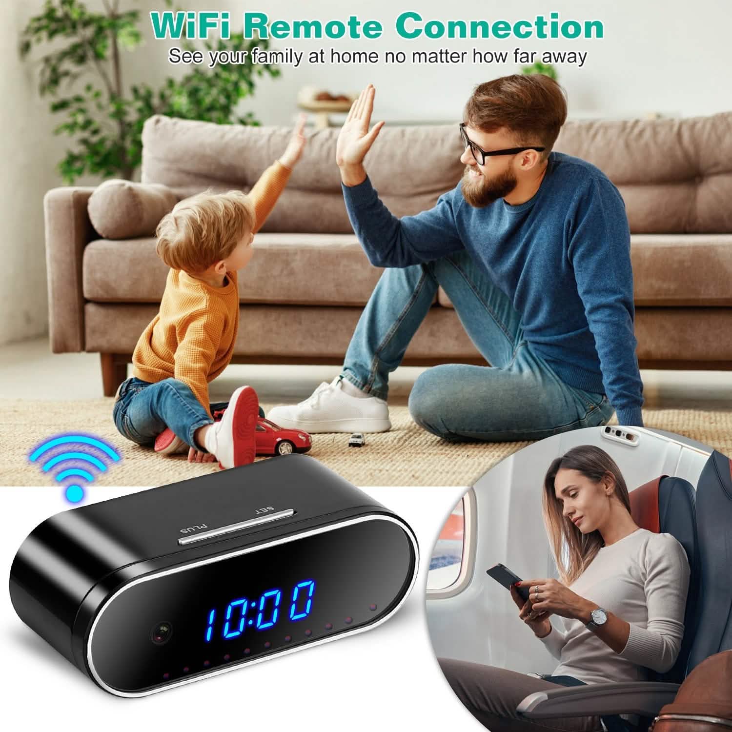 HD 1080P WLAN Wecker Kamera