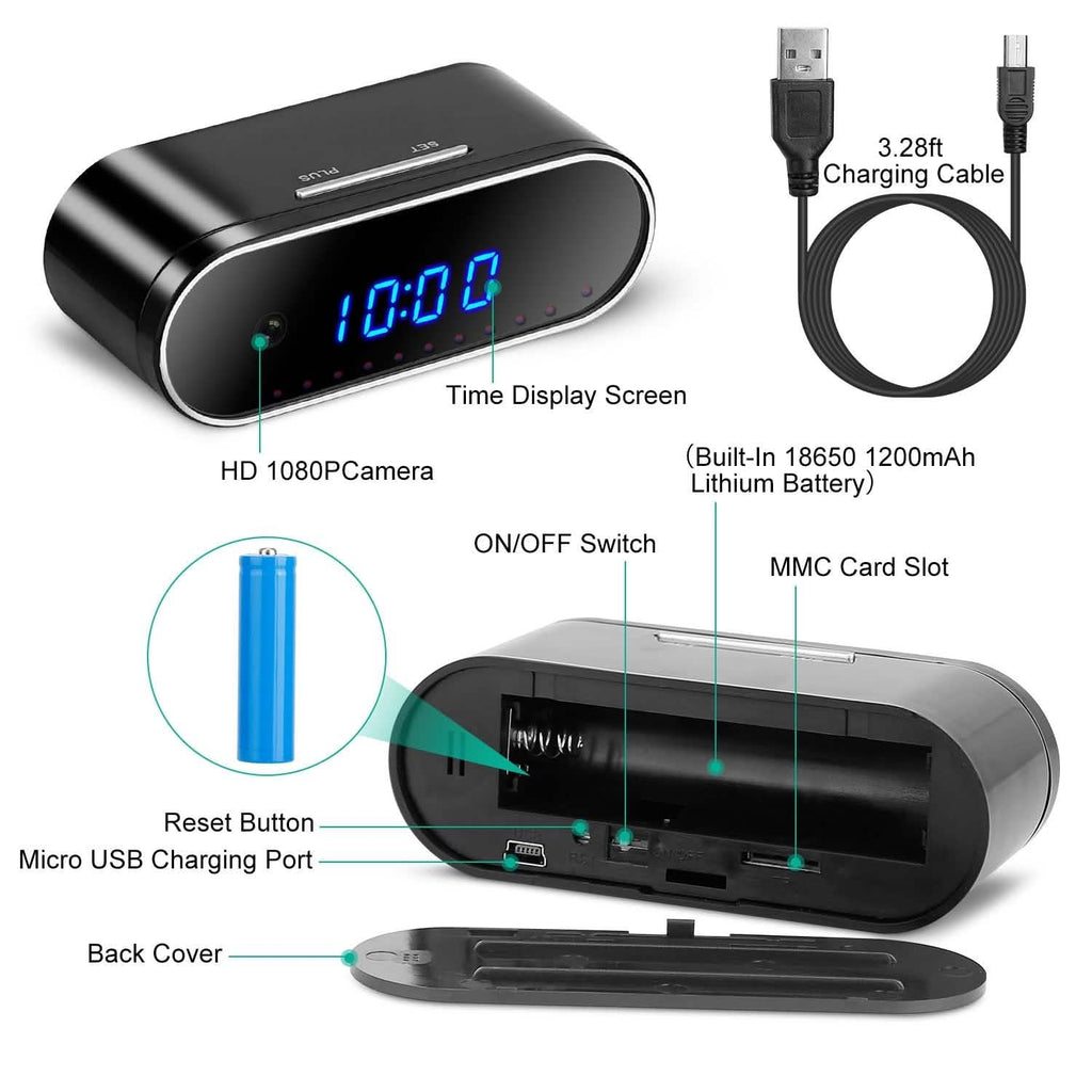 HD 1080P WLAN Wecker Kamera