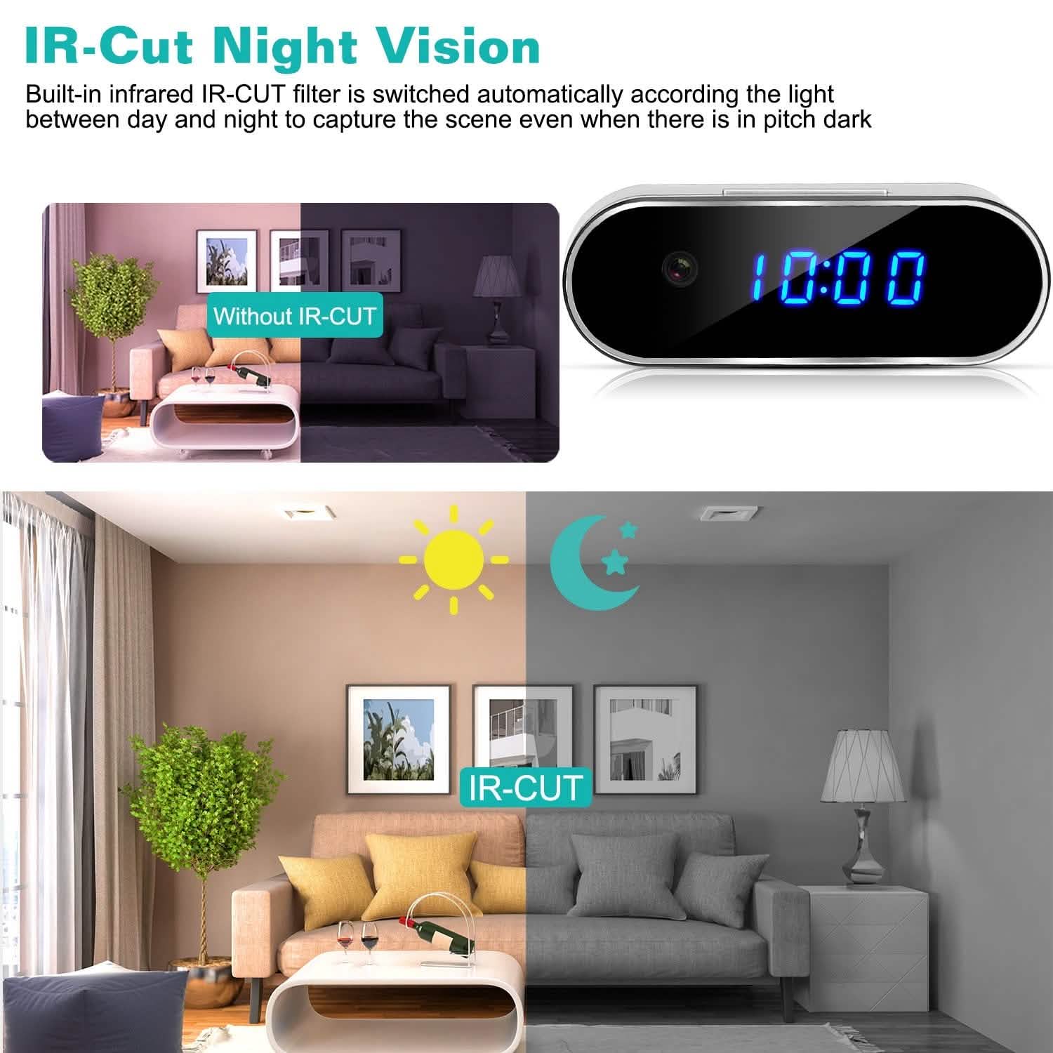 HD 1080P WLAN Wecker Kamera