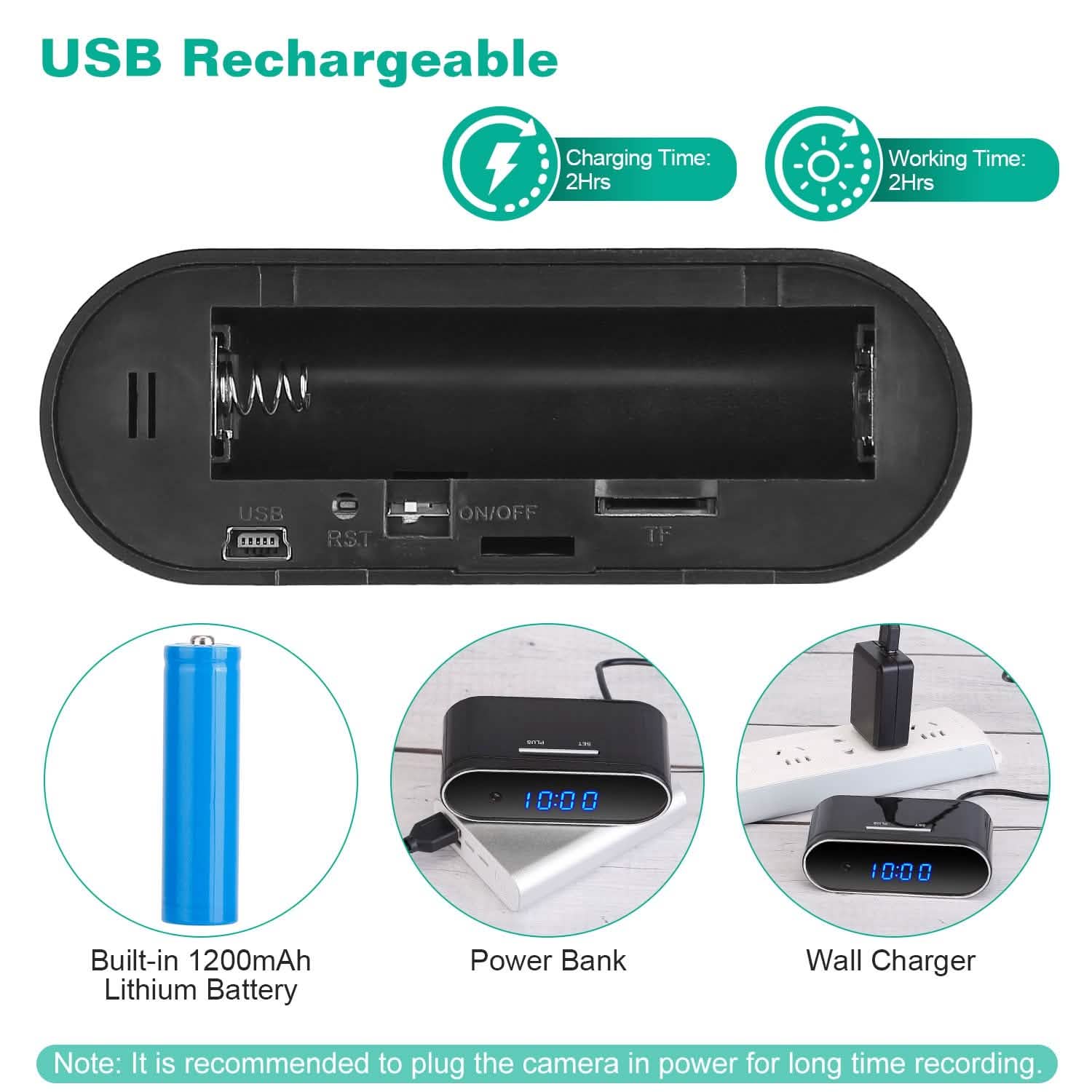 HD 1080P WLAN Wecker Kamera