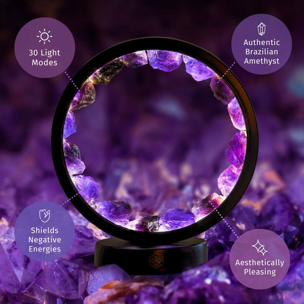 Ich bin in Frieden – Spiritueller Schutz Amethyst-Lampe