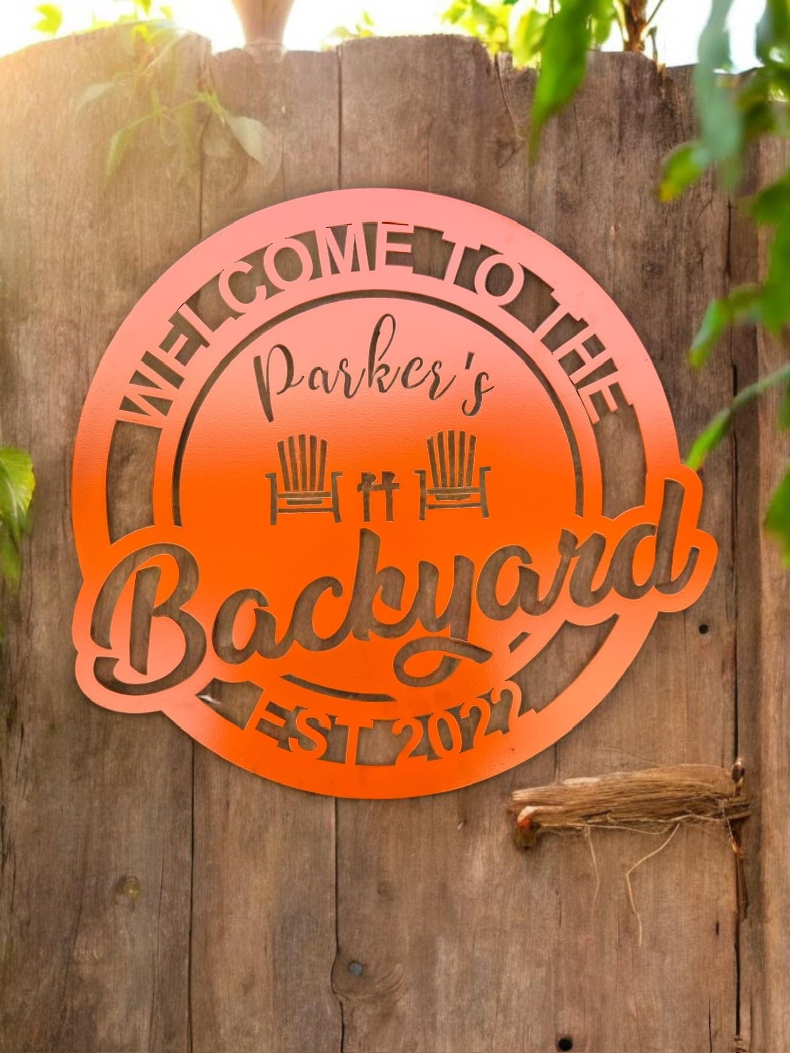 Personalisiertes Gartenschild - Individuelle Metallwandkunst für Garten, Terrasse, Veranda - Perfektes Geschenk für Zuhause - Hochzeitsgeschenk - Jubiläumsgeschenk