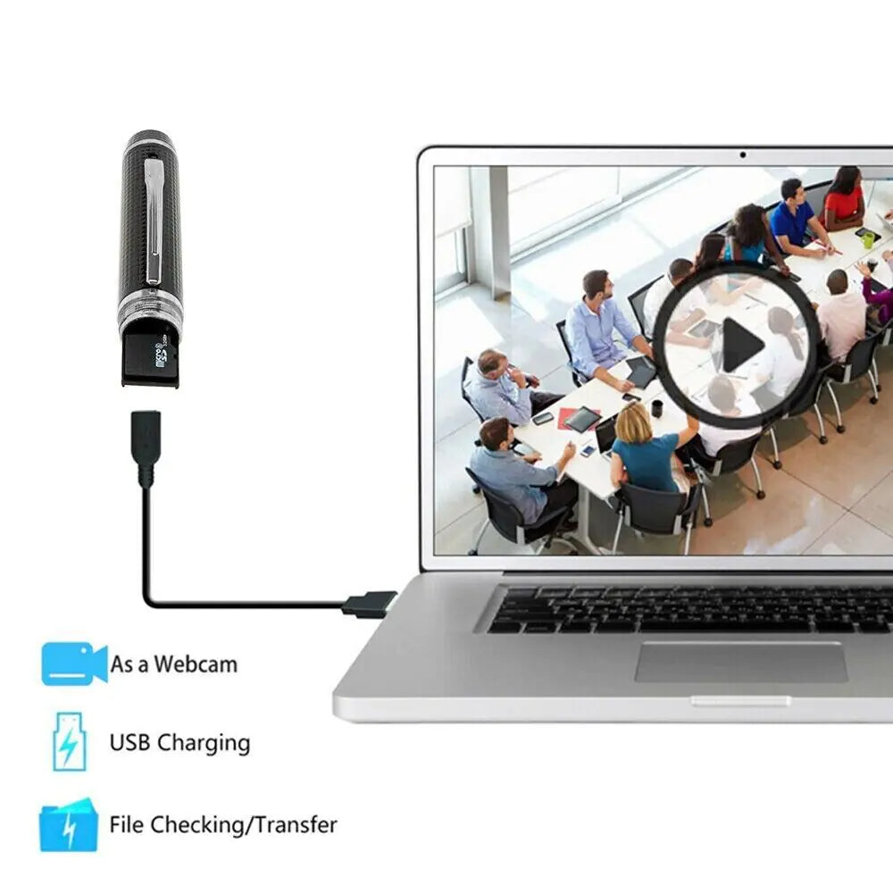 Versteckte Kamera Kugelschreiber 1080P HD Mini Körper Videorekorder DVR Sicherheit USB