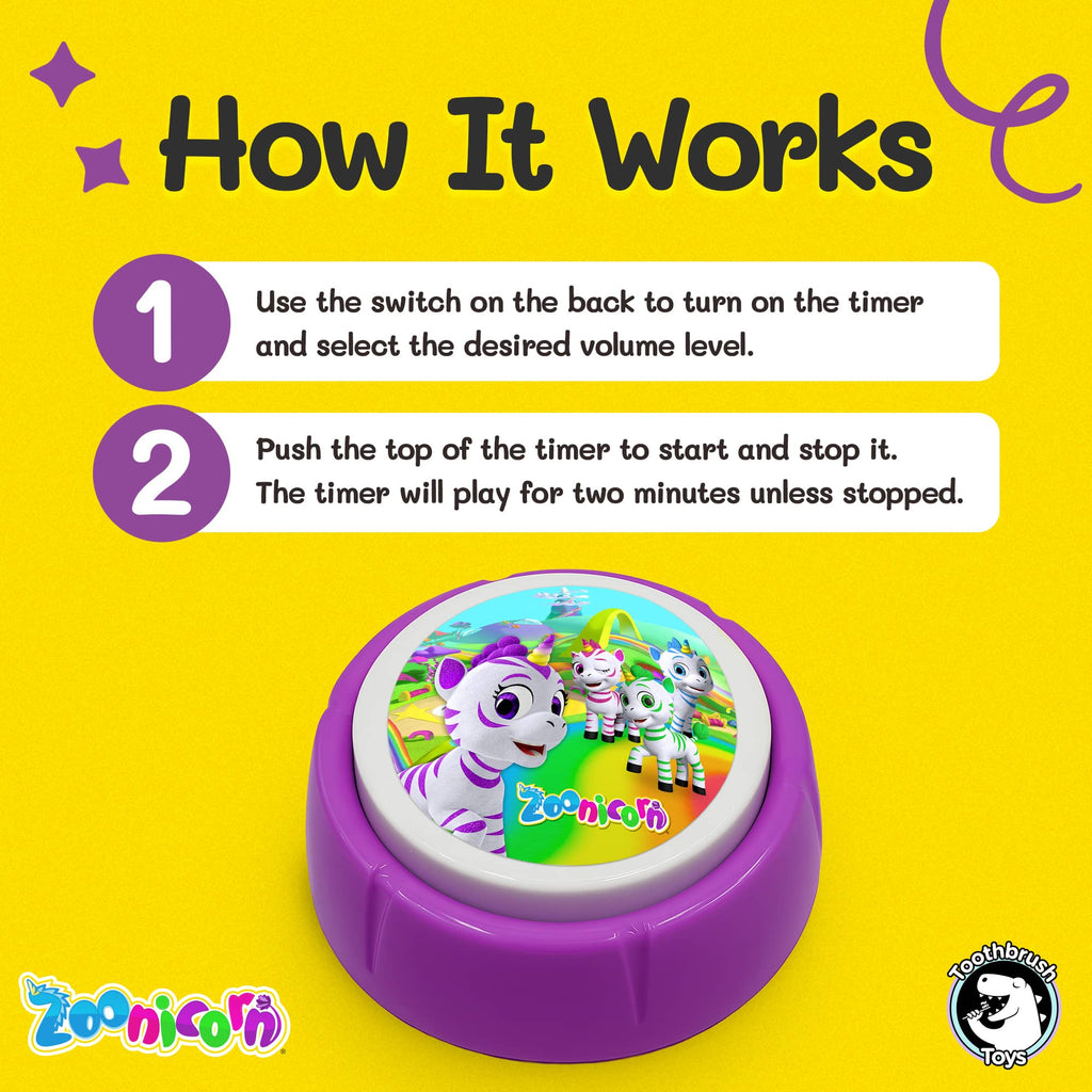 Zoonicorn® Kinderzahnbürsten-Timer von Toothbrush Toys - 2-Minuten-Timer